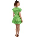 Wave Concentric Circle Green Flutter Sleeve Wrap Dress View2