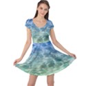 Water Blue Transparent Crystal Cap Sleeve Dress View1