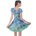 Water Blue Transparent Crystal Cap Sleeve Dress View2