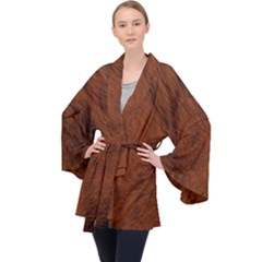 Fur Skin Bear Long Sleeve Velvet Kimono  by HermanTelo
