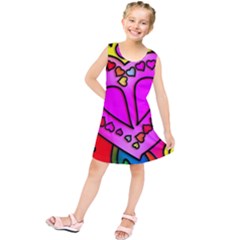 Stained Glass Love Heart Kids  Tunic Dress by Vaneshart