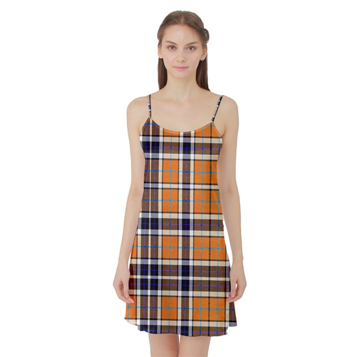 Tartans Yellow 34 Satin Night Slip