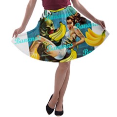Creature From The Black Lagoon Bananas A-line Skater Skirt by cypryanus