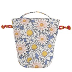Flowers Pattern Lotus Lily Drawstring Bucket Bag by HermanTelo