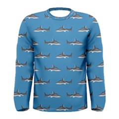 Shark Pattern Men s Long Sleeve Tee by bloomingvinedesign