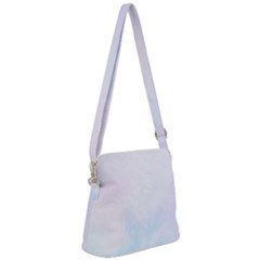 Pink Blue Blurry Pastel Watercolour Ombre Zipper Messenger Bag by Lullaby