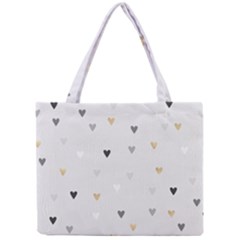 Grey Hearts Print Romantic Mini Tote Bag by Lullaby