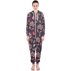 Zappwaits Flowers Hooded Jumpsuit (ladies)  by zappwaits