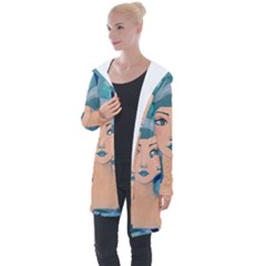 Blue Girl Longline Hooded Cardigan by CKArtCreations