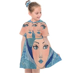 Blue Girl Kids  Sailor Dress by CKArtCreations