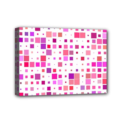 Background Square Pattern Colorful Mini Canvas 7  X 5  (stretched)