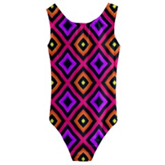 Squares Modern Backgrounds Texture Kids  Cut-out Back One Piece Swimsuit by Simbadda