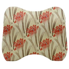 Flower Flora Leaf Wallpaper Velour Head Support Cushion by Simbadda