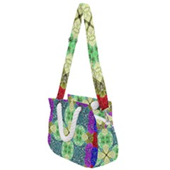 Flower Design Design Artistic Rope Handles Shoulder Strap Bag by Simbadda