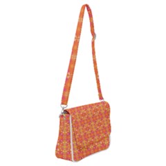  Pattern Abstract Orange Shoulder Bag With Back Zipper by Simbadda