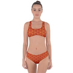 Pattern Fall Colors Seamless Bright Criss Cross Bikini Set by Simbadda