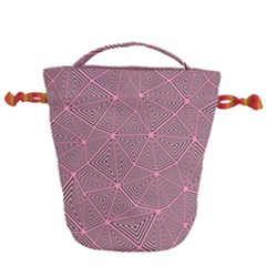 Triangle Background Abstract Drawstring Bucket Bag by Simbadda