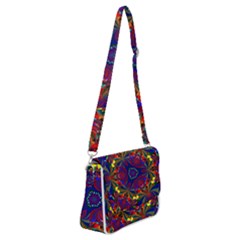 Kaleidoscope Pattern Ornament Shoulder Bag With Back Zipper by Simbadda