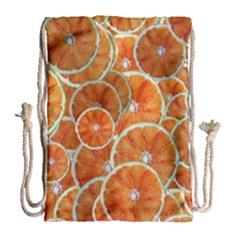 Oranges Background Texture Pattern Drawstring Bag (large) by Simbadda