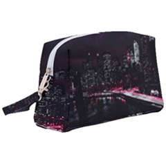 New York City Night Wristlet Pouch Bag (large) by Vaneshart