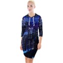 Night City Dark Quarter Sleeve Hood Bodycon Dress View1