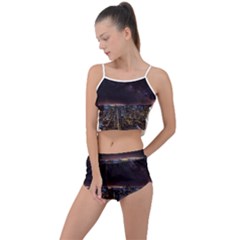 Light Sky Skyline Night Star Milky Way Cosmos Spiral City Skyscraper Urban Cityscape Dark San Franci Summer Cropped Co-ord Set by Vaneshart