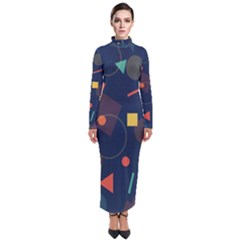 Background Backdrop Geometric Turtleneck Maxi Dress by Wegoenart