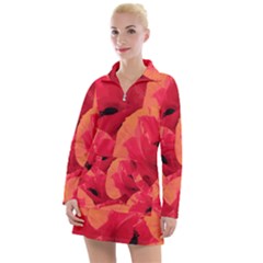 Poppies  Women s Long Sleeve Casual Dress by HelgaScand