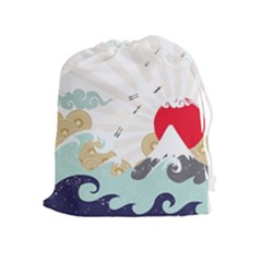 Mountain Sun Japanese Illustration Drawstring Pouch (xl)