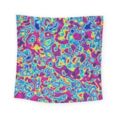 Ripple Motley Colorful Spots Abstract Square Tapestry (small) by Vaneshart