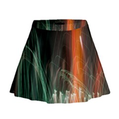 Fireworks Salute Sparks Abstract Lines Mini Flare Skirt by Vaneshart