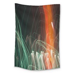 Fireworks Salute Sparks Abstract Lines Large Tapestry by Vaneshart