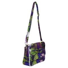 Dark Coleus Shoulder Bag With Back Zipper by Riverwoman