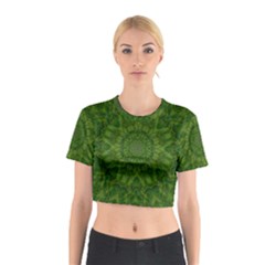 Fauna Nature Ornate Leaf Cotton Crop Top by pepitasart