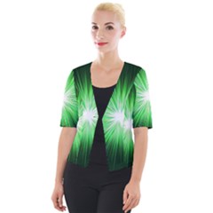 Green Blast Background Cropped Button Cardigan by Mariart