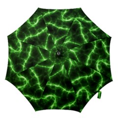Lightning Electricity Pattern Green Hook Handle Umbrellas (medium) by Alisyart