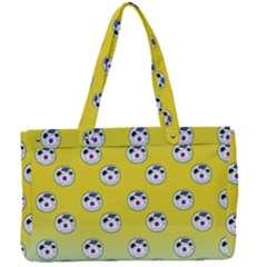 English Breakfast Yellow Pattern Mint Ombre Canvas Work Bag by snowwhitegirl