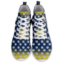 English Breakfast Yellow Pattern Blue Ombre Men s Lightweight High Top Sneakers by snowwhitegirl