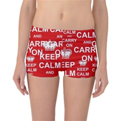 Keep Calm And Carry On Boyleg Bikini Bottoms by Vaneshart