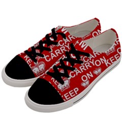 Keep Calm And Carry On Men s Low Top Canvas Sneakers by Vaneshart