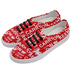 Keep Calm And Carry On Women s Classic Low Top Sneakers by Vaneshart
