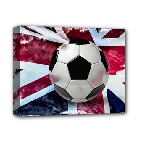 Soccer Ball With Great Britain Flag Deluxe Canvas 14  X 11  (stretched) by Vaneshart