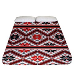 Folklore Ethnic Pattern Background Fitted Sheet (king Size) by Vaneshart