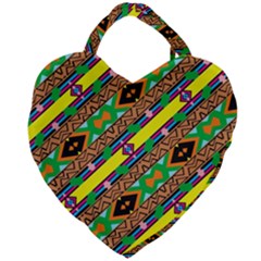 Diagonal Stripes                                            Giant Heart Shaped Tote by LalyLauraFLM