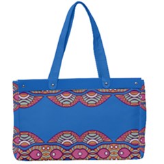 Shapes Chains On A Blue Background                                           Canvas Work Bag by LalyLauraFLM