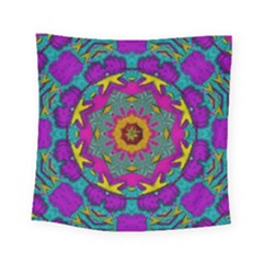 Fern  Mandala  In Strawberry Decorative Style Square Tapestry (small) by pepitasart