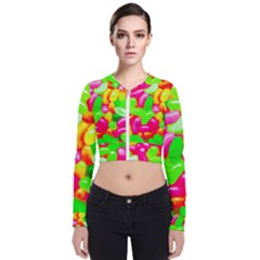 Vibrant Jelly Bean Candy Long Sleeve Zip Up Bomber Jacket