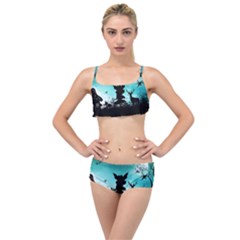 Litte Fairy With Deer In The Night Layered Top Bikini Set by FantasyWorld7