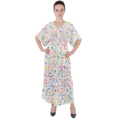 Flowery 3163512 960 720 V-neck Boho Style Maxi Dress by vintage2030