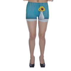 Sun Flower 3292932 960 720 Skinny Shorts by vintage2030